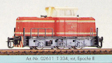 [Lokomotivy] &rarr;&nbsp;[Motorov�]&nbsp;&rarr;&nbsp;[T334]&nbsp;&rarr;&nbsp;02611: dieselov� lokomotiva �erven� s kr�mov�mi pruhy „Chemiekombinates Schwarza“