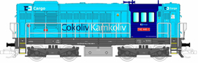 [Lokomotivy] &rarr;&nbsp;[Motorov�]&nbsp;&rarr;&nbsp;[T466.2/T448.0]&nbsp;&rarr;&nbsp;501577: dieselov� lokomotiva sv�tle modr� s �ed�m r�mem a pojezdem