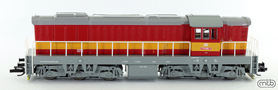 [Lokomotivy] &rarr;&nbsp;[Motorov�]&nbsp;&rarr;&nbsp;[T669.0 (770)]&nbsp;&rarr;&nbsp;CD-770-088: dieselov� lokomotiva �erven� s v�stra�n�m pruhem, �ed� st�echa, r�m a pojezd