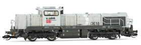 [Lokomotivy] &rarr;&nbsp;[Motorov�]&nbsp;&rarr;&nbsp;[Vossloh DE 18]&nbsp;&rarr;&nbsp;HN9058S: dieselov� lokomotiva sv�tle �ed�, tmav� �ed� r�m a pojezd