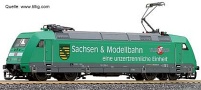 [Lokomotivy] &rarr;&nbsp;[Elektrick�]&nbsp;&rarr;&nbsp;[BR 101]&nbsp;&rarr;&nbsp;02307: elektrick� lokomotiva zelen� s reklamn�m potiskem „Sachsen/Tllig“
