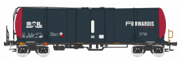 [N�kladn� vozy] &rarr;&nbsp;[Cisternov�]&nbsp;&rarr;&nbsp;[4-os� s l�vkou Zacns, Zacens]&nbsp;&rarr;&nbsp;96200058: kotlov� v�z tmav� �ed�-v�nov� �erven� �ela s logy „ATIR-RAIL“ a „FORWARDIS“