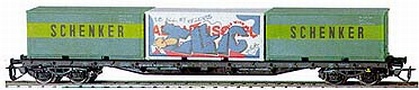 [N�kladn� vozy] &rarr;&nbsp;[N�zkost�nn�]&nbsp;&rarr;&nbsp;[4-os� plo�inov� Rgs]&nbsp;&rarr;&nbsp;15531: n�kladn� plo�inov� v�z �ern� se t�emi kontejnery 20&prime; „SCHENKER“ a „Graffiti“