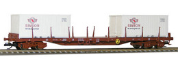 [N�kladn� vozy] &rarr;&nbsp;[N�zkost�nn�]&nbsp;&rarr;&nbsp;[4-os� plo�inov� Rgs]&nbsp;&rarr;&nbsp;500849: n�kladn� plo�inov� v�z �ervenohn�d� se dv�ma kontejnery 20&prime; „Simon”