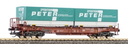 [N�kladn� vozy] &rarr;&nbsp;[N�zkost�nn�]&nbsp;&rarr;&nbsp;[4-os� Huckepack]&nbsp;&rarr;&nbsp;15564: n�kladn� v�z s v�m�nn�mi pry�nami �ervenohn�d� „Spedition Peter“