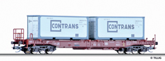 [N�kladn� vozy] &rarr;&nbsp;[N�zkost�nn�]&nbsp;&rarr;&nbsp;[4-os� Huckepack]&nbsp;&rarr;&nbsp;18152: �ervenohn�d� s n�kladem 20&prime; kontejner� „CONTRANS“