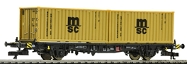 [N�kladn� vozy] &rarr;&nbsp;[N�zkost�nn�]&nbsp;&rarr;&nbsp;[2-os� kontejnerov� Lbgjs 598]&nbsp;&rarr;&nbsp;37515: �ern� se dv�ma 20&prime; kontejnery „MSC“