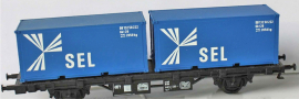 [N�kladn� vozy] &rarr;&nbsp;[N�zkost�nn�]&nbsp;&rarr;&nbsp;[2-os� Sm]&nbsp;&rarr;&nbsp;428: plo�inov� n�kladn� v�z �ern� se dv�ma 20&prime; kontejnery „SEL“