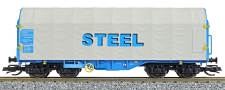 [N�kladn� vozy] &rarr;&nbsp;[N�zkost�nn�]&nbsp;&rarr;&nbsp;[4-os� plo�inov� Shimms]&nbsp;&rarr;&nbsp;51132: plo�inov�ch v�z modr� s plachtou „STEEL“