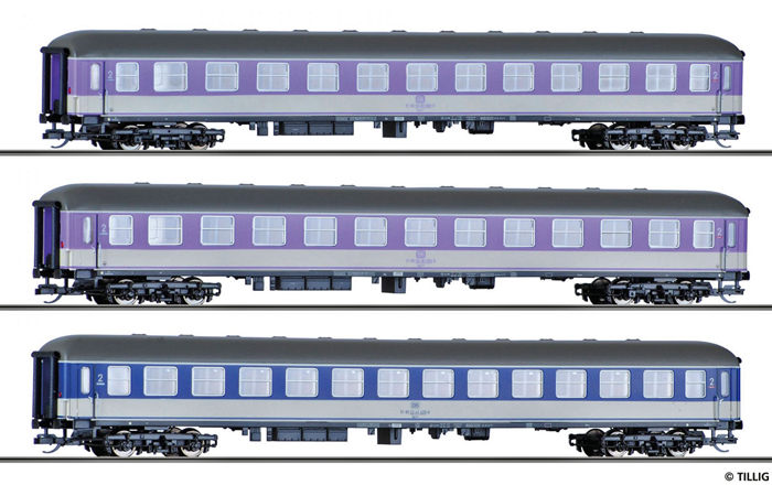 [Soupravy] &rarr;&nbsp;[Osobn�]&nbsp;&rarr;&nbsp;01762 E: set t�� rychl�kov�ch voz� „Pop-Lackierung“