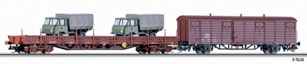 [Soupravy] &rarr;&nbsp;[N�kladn�]&nbsp;&rarr;&nbsp;01712: set dvou n�kladn�ch voz� „Milit�rtransport“