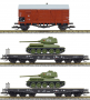 [Soupravy] &rarr;&nbsp;[N�kladn�]&nbsp;&rarr;&nbsp;01627-1: set kryt�ho vozu a dvou plo�inov�ch voz� s tanky T34/85