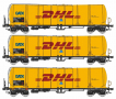 [Soupravy] &rarr;&nbsp;[N�kladn�]&nbsp;&rarr;&nbsp;96200012: set t�� �lut�ch kotlov�ch voz� s logem „DHL“