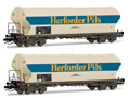 [Soupravy] &rarr;&nbsp;[N�kladn�]&nbsp;&rarr;&nbsp;HN9749: set dvou n�kladn�ch samov�sypn�ch voz� na p�epravu obil� „Herforder Pils”