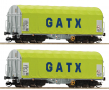 [Soupravy] &rarr;&nbsp;[N�kladn�]&nbsp;&rarr;&nbsp;6680011: set dvou n�kladn�ch plo�inov�ch voz� s odsuvnou plachtou „GATX“