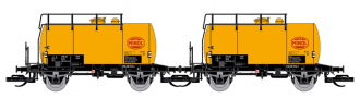 [Soupravy] &rarr;&nbsp;[N�kladn�]&nbsp;&rarr;&nbsp;120148: set dvou �lut�ch kotlov�ch voz� s logem „MINOL“