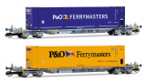 [Soupravy] &rarr;&nbsp;[N�kladn�]&nbsp;&rarr;&nbsp;HN9760: set dvou kontejnerov�ch voz� „IFA” lo�en�ch 45&prime; kontejnerem „P & O Ferrymasters”