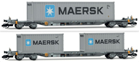 [Soupravy] &rarr;&nbsp;[N�kladn�]&nbsp;&rarr;&nbsp;HN9765: set dvou kontejnerov�ch voz� „IFA” lo�en�ch 1x 40&prime; a 2x 20&prime; kontejnery „MAERSK”
